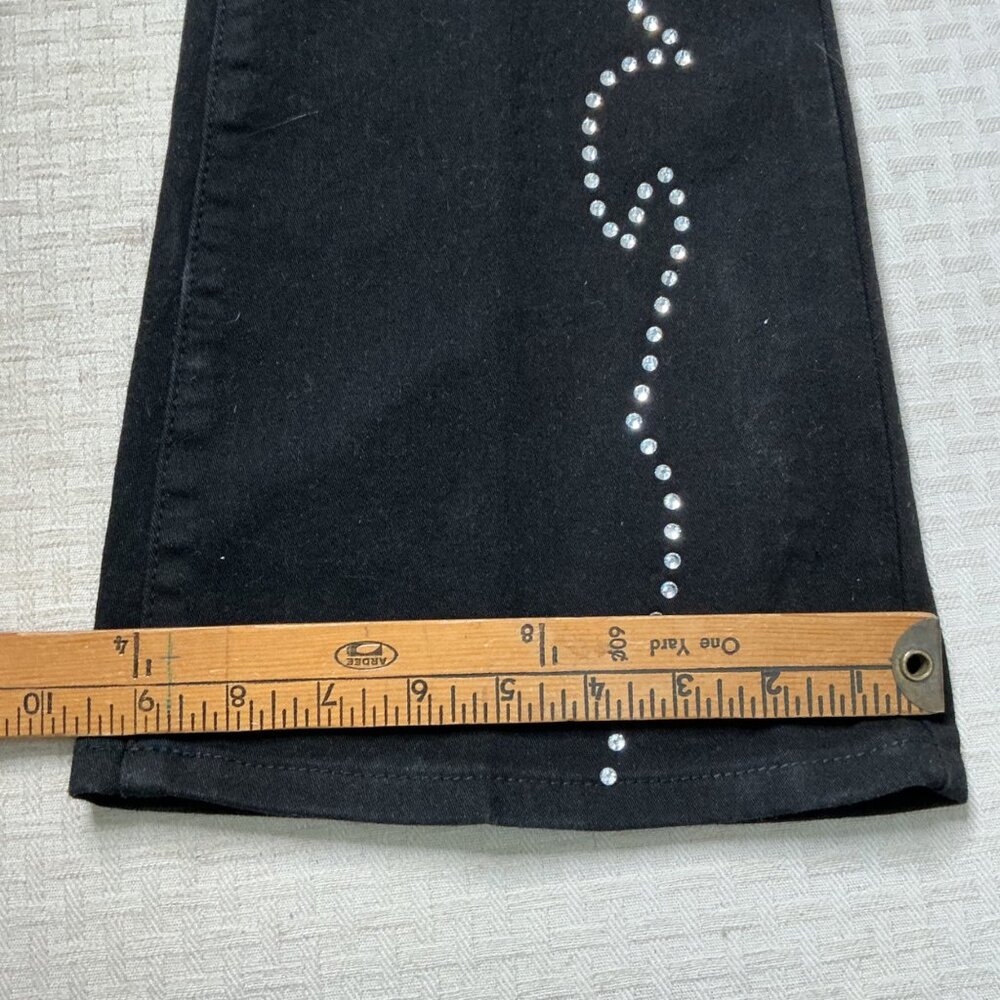 Gogo Jeans Womens Size 13/31 Black Bootcut Rhinestone-Embellished Denim Jeans - Picture 9 of 10